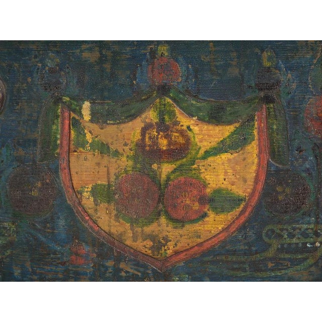 Indigo Blue Antique Bridal Trunk, 1850s For Sale - Image 17 of 18