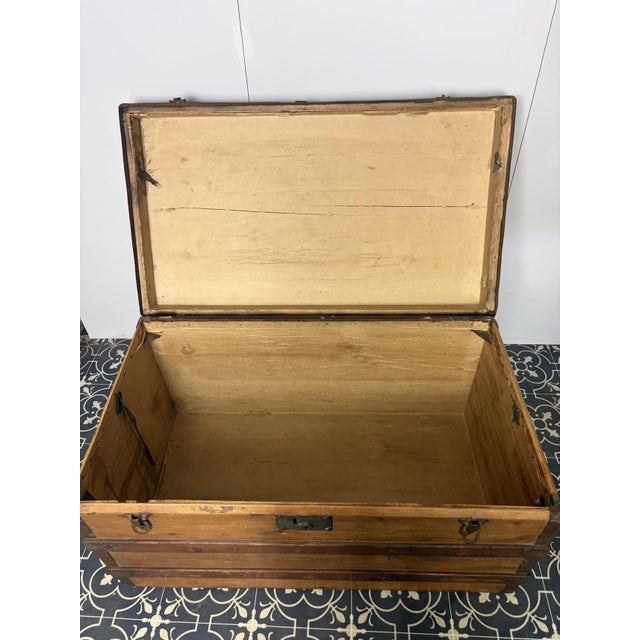 Antique Wooden Steamer Trunk, 1890s For Sale - Image 12 of 15