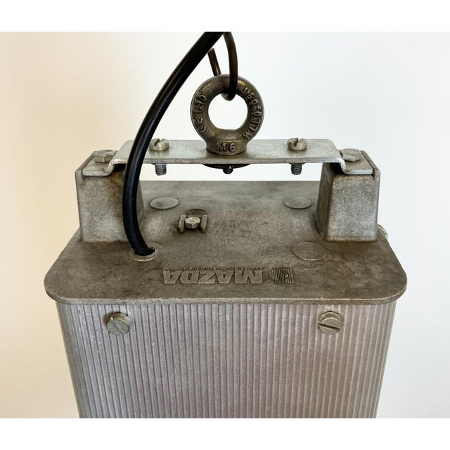 1960s French Industrial Dark Blue Enamel Pendant Lamp from Mazda, 1960s For Sale - Image 5 of 18