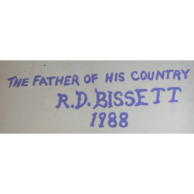 Textile American Folk Artist R. D. Bissett 1988 Titled "The Father of His Country" For Sale - Image 7 of 7