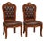 French Louis XV Brown Leather Tufted Dining Chair – Wood Frame With Gold Leaf Details For Sale