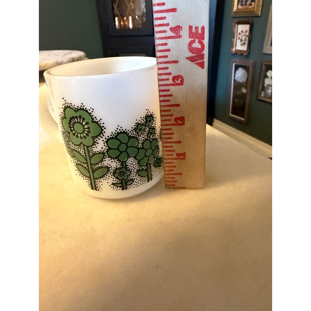 Vintage Hazel Atlas "Flower Power" Milk Glass Coffee Mugs '60s - Mid-Century Retro - Set of 4 For Sale - Image 15 of 17