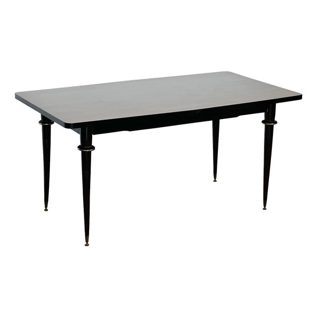 Art Deco Dining Table in Macassar Ebony and Marquetry, France, 1940s For Sale