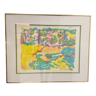 1990s Abstract Landscape Pastel Artist's Proof Print 70/150 by Anne Penchassoff, Framed For Sale