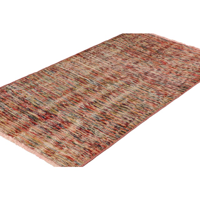 Rug & Kilim Vintage Zeki Müren Rug With Polychromatic Geometric Stripes, From Rug & Kilim For Sale - Image 4 of 7
