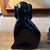 Victorian 19th-Century Black Jackfield Staffordshire Spaniel Figurine Featuring a Glossy Black Glaze and Gilded Rare Large For Sale - Image 3 of 5