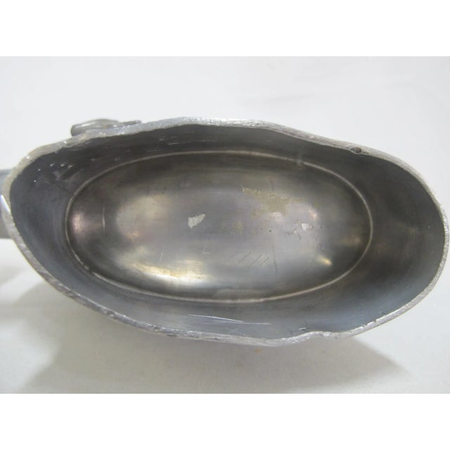 Metal Ornate Chinese Pewter Teapot With Raised Gemstone Flowers & Serpentine Spout For Sale - Image 7 of 10