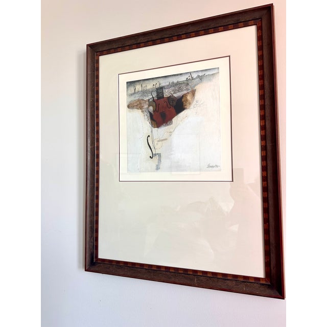 Contemporary Babak Emanuel “Ledger Line” Signed Limited Edition Abstract Violin Monoprint, 23/175, Custom Framed For Sale - Image 3 of 16