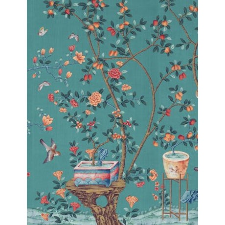 casa cosima aqua fauna wallpaper mural sample