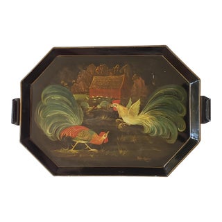 Vintage Peter Koster Signed Hand Painted Tole Tray For Sale