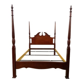 Vintage Queen Size Carved Four Poster Rice Bed For Sale
