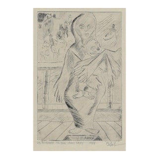Embrace of the Iron Lady Surrealist Etching For Sale