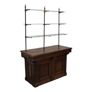 Antique 19th Century French Oak Shop Counter Cabinet For Sale