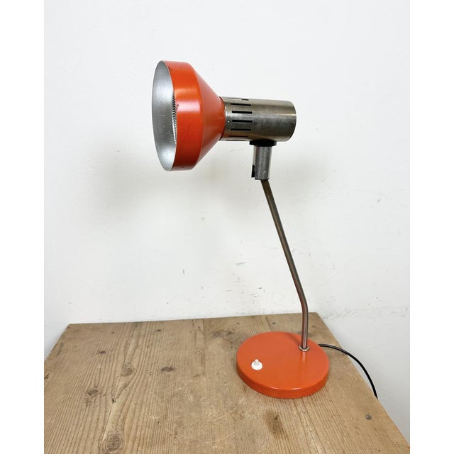 Vintage Orange East German Table Lamp from Aka Electric, 1970s For Sale - Image 4 of 18