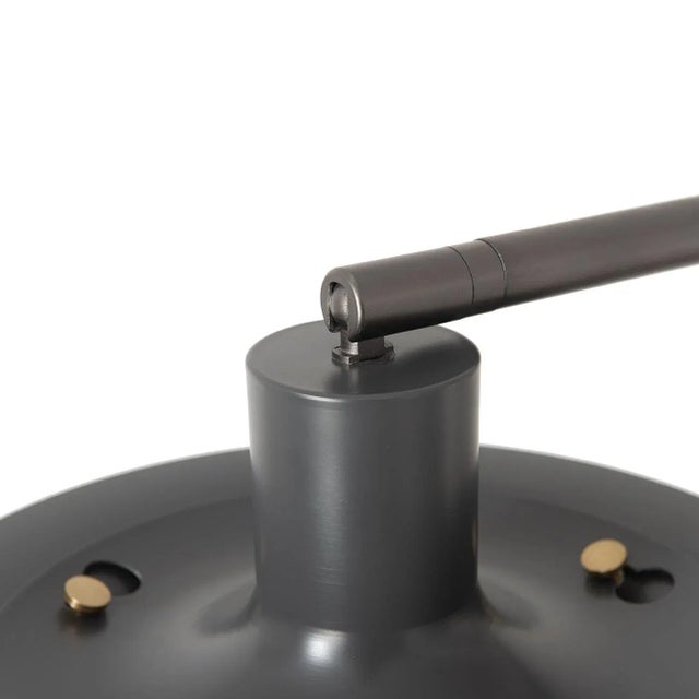 2020s Palm Springs 1 Light Arc Floor Lamp - 87", Gunmetal & Gray Tonal Shades, Marble Base, Dimmer Switch For Sale - Image 5 of 12