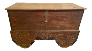 Antique Teak Storage Chest With Wheels