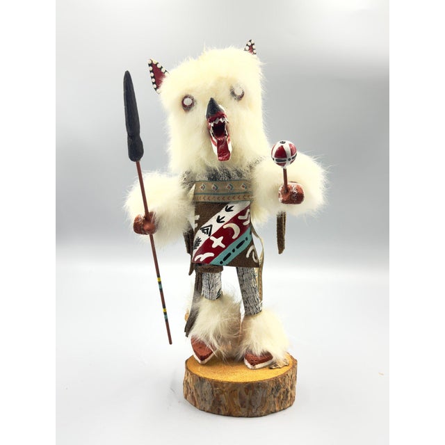 1980s Dynamic Hand-Carved Navajo Wolf Kachina Doll (Approx. 11" H) - Gilbert Ortega Gallery For Sale - Image 4 of 5