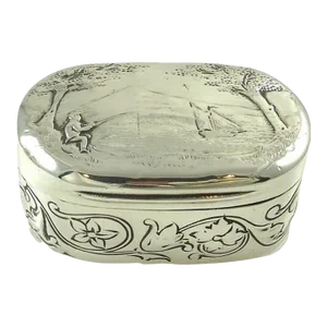 Antique Georgian Sterling Silver & Gilt Snuff Box, London 1805