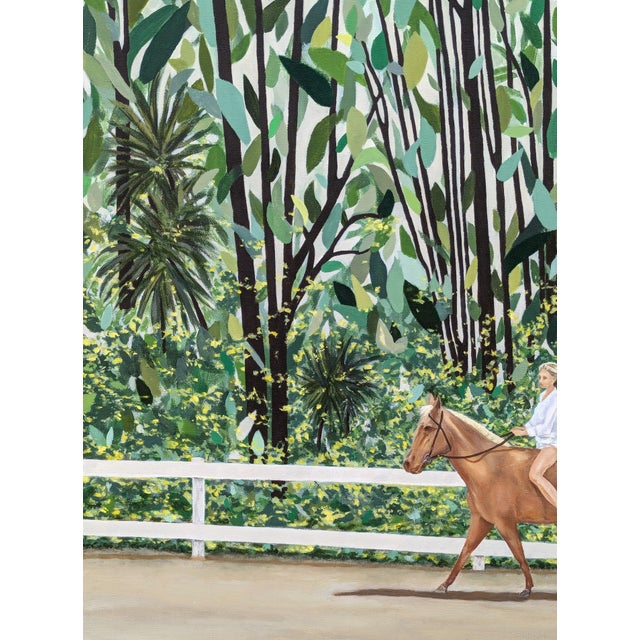 Green Jennifer Lively “Forest Ride” Contemporary Horse Riding Figure Through Green Foliage, 2022 For Sale - Image 8 of 11