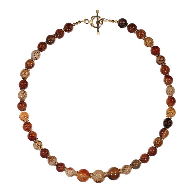 Ajd 19 Inch Spiderweb Jasper Multi Tone Necklace For Sale