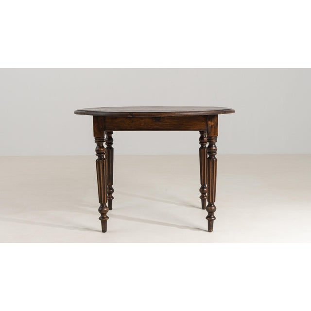 19th Century France Louis XVI Brown Wood Console Table For Sale - Image 11 of 11