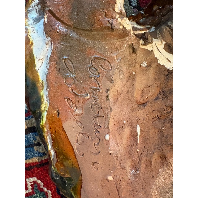 1950s Italian Glazed Terracotta Head Sculpture For Sale - Image 9 of 12