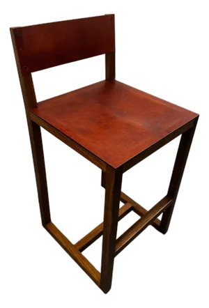 BDDW Original | Wood and Leather Guest Stool by Tyler Hays