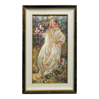 Royo "Fall" From the Four Seasons Suite Signed &Numbered Art Board Flower Framed For Sale