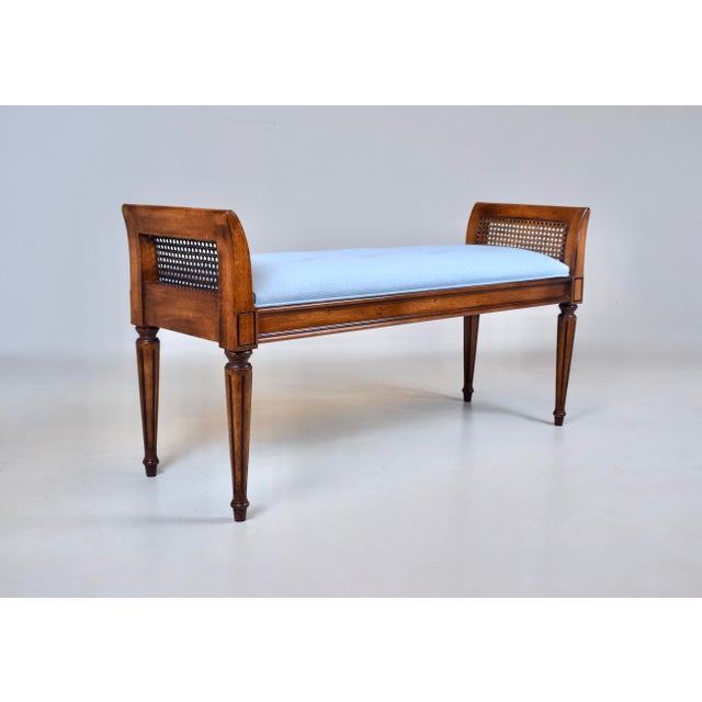 Chestnut Baker Furniture Louis XVI Style Window Bench For Sale - Image 8 of 8