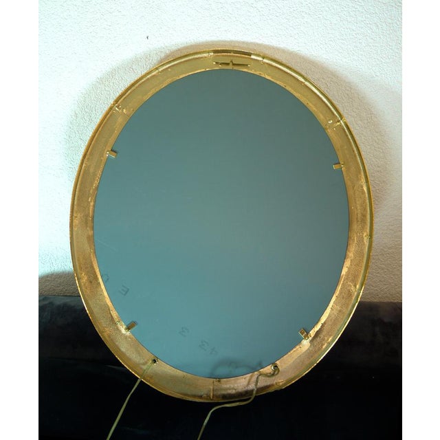 Illuminated Oval Mirror in Crystal and Gilt Brass from Palwa, Germany, 1960s For Sale - Image 12 of 13