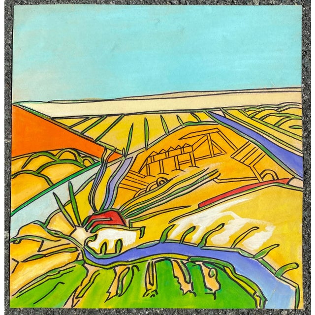 Acrylic on paper outsider painting from the estate of Atlanta self taught artist Laurence Stuart Connatser (1938-1996)....