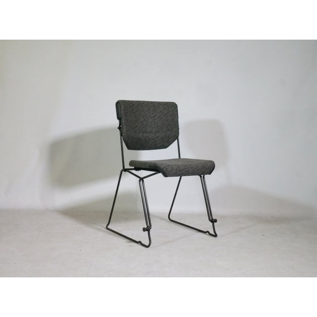 Mid-Century Stacking Chairs in Metal and Fabric by Albert Stoll for Giroflex, 1980s, Set of 4 For Sale - Image 11 of 15