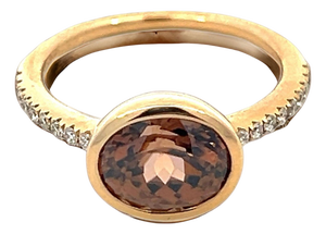 Natural Zircon Diamond Ring Size 6.5 14k Y Gold 3.52 TCW Certified
