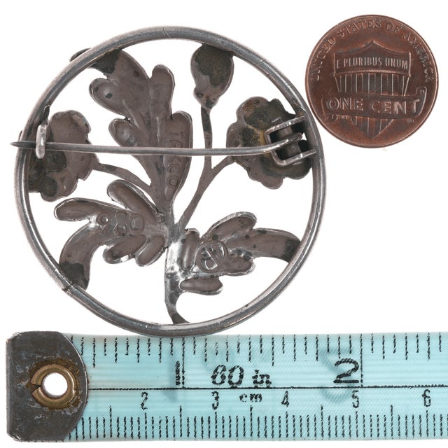 Contemporary Antonio Pineda (1919-2009) Taxco 980 silver flower pin For Sale - Image 3 of 3