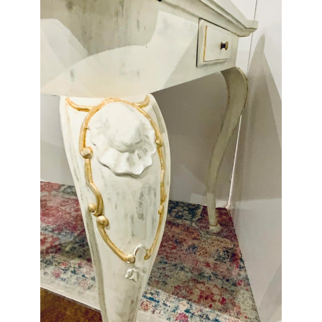 Wood John Richard Transitional White and Gold Hoof Game Table For Sale - Image 7 of 9