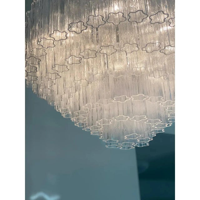 Transparent Tronchi Murano Glass Chandelier in Venini Style by Simoeng For Sale - Image 4 of 14