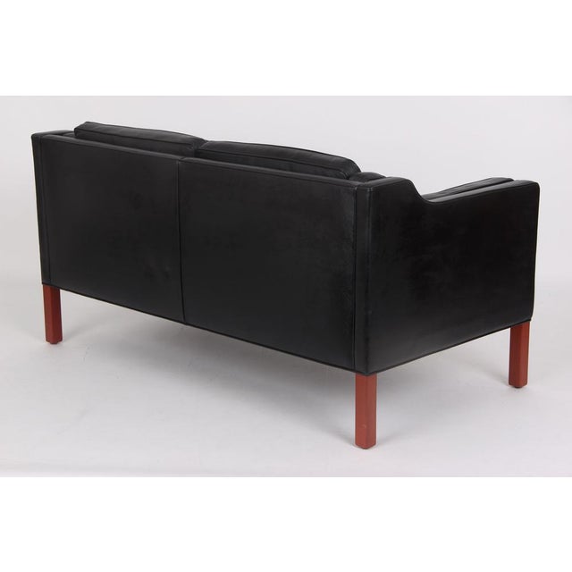 Early 21st Century Black Leather Model 2212 Sofa by Børge Mogensen for Fredericia, 2010s For Sale - Image 5 of 12