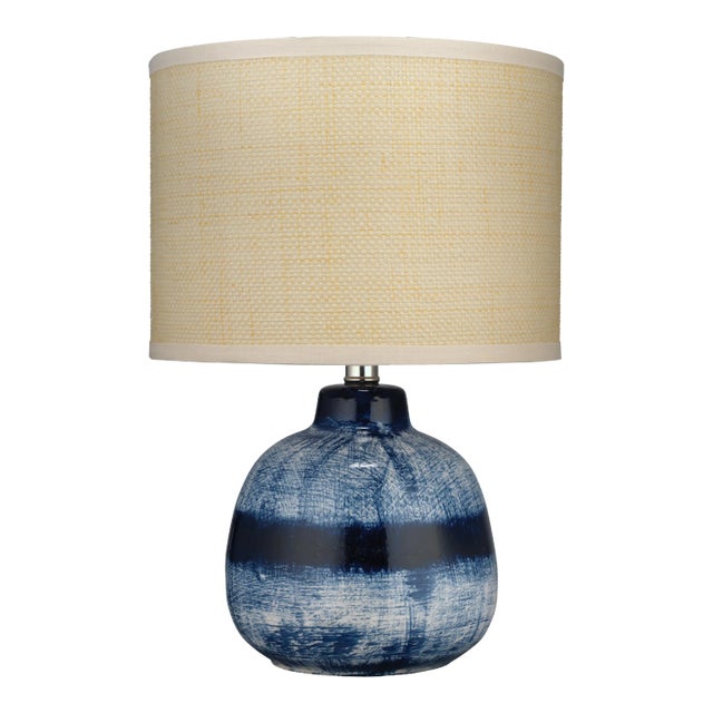 Jamie Young Batik Table Lamp with Raffia Shade, Small For Sale