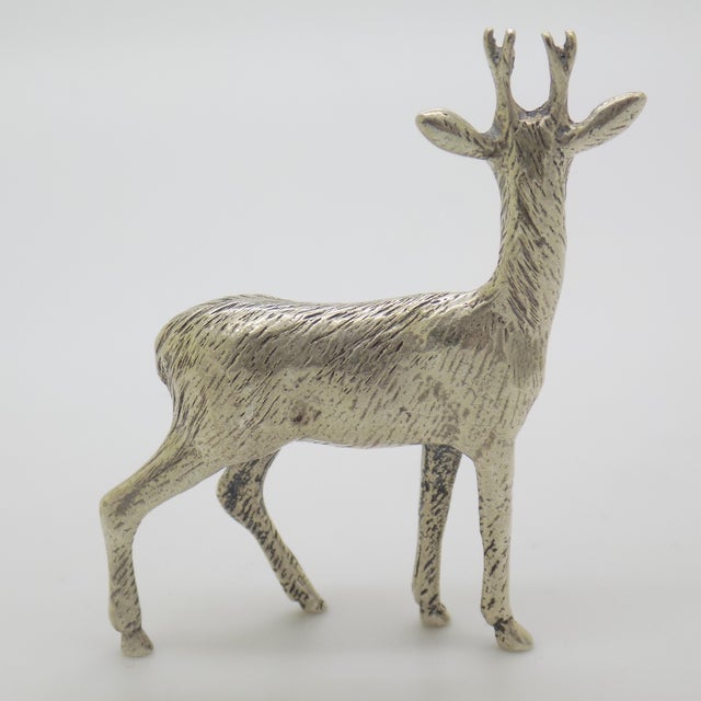 1970s Vintage Italian Handmade Silver 800 Deer Fawn Figurine, 1970s For Sale - Image 5 of 10