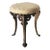 Mid 20th Century Victorian Style Cast Iron Upholstered Stool Vintage Mid-Century For Sale