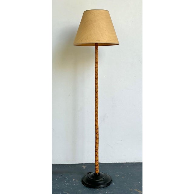 Vintage Bamboo Floor Lamp With Seagrass Shade For Sale - Image 10 of 16