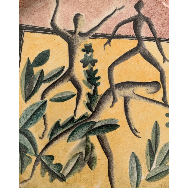 Ceramic Modernist Ceramic Hand-Painted Plate For Sale - Image 7 of 12