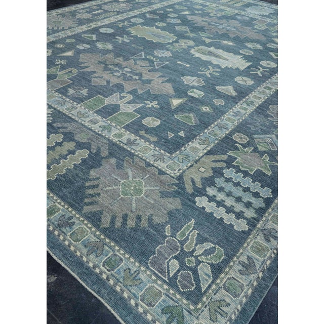 Black Turkish Oushak Rug 12'4" x 15'10" #20413 For Sale - Image 8 of 8