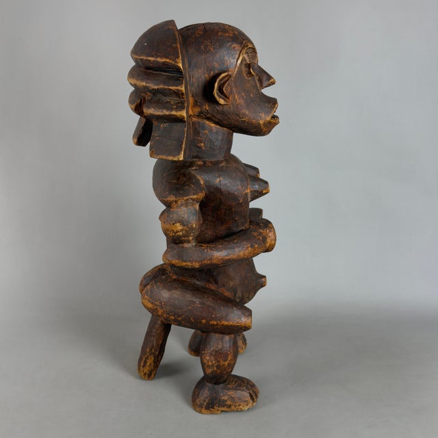Large 20th Century Ritual African Tribal Statue in Wood For Sale - Image 3 of 11