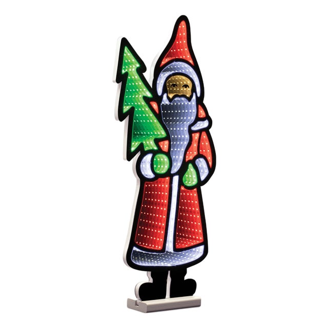 Santa with Pine Tree Ekkolight 23.5"H For Sale