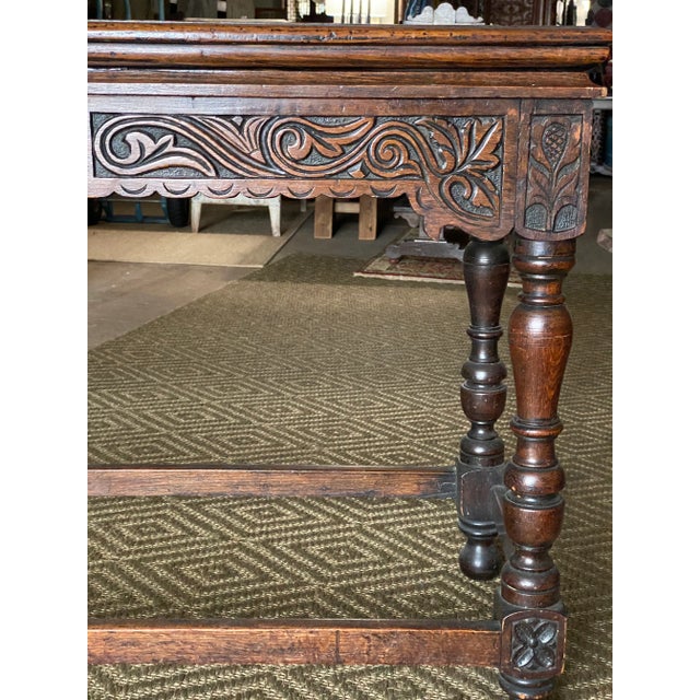 Brown Antique English Console W Drawer 19th Century For Sale - Image 8 of 13