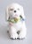 Ceramic Vintage Italian White Majolica Dog Figurine With Flower Wreath For Sale - Image 7 of 9