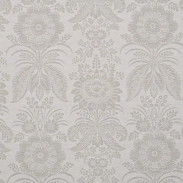 Sample - Schumacher Greta Damask Fabric in Grey For Sale