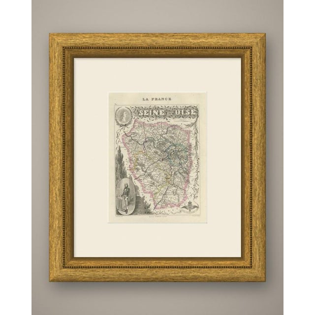 An antique map of the department of the Seine et Oise, with Versailles as its chef-lieu, drawn by Alexandre Vuillemin and...