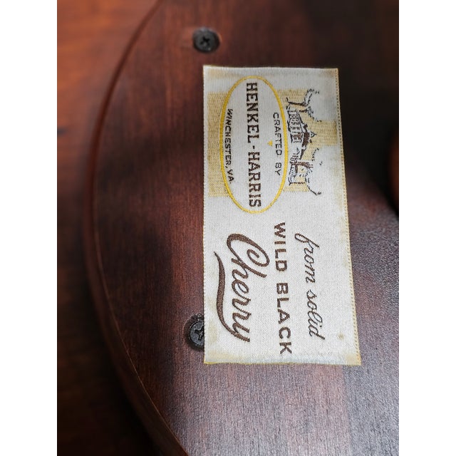 1990s Henkel Harris Wild Black Cherry Ocassional Round Table Made in Virginia For Sale - Image 10 of 10